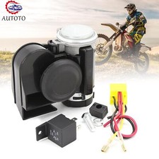 12v24v 300db Black Loud Electric Air Horn Kit Fits For Car Trucks Motorcycles