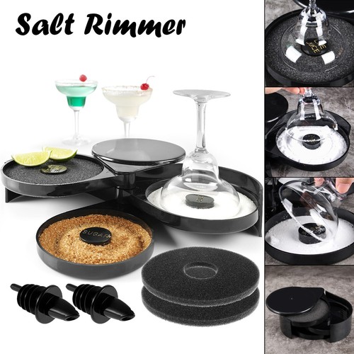Salt Rimmer Set 3-Tier Foldable Bar Glass Rimmer Set for Cocktails with 2 liasS*