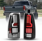 LED Tail Lights For 1999-2006 Chevy Silverado 1500 99-02 GMC Sierra Black Clear