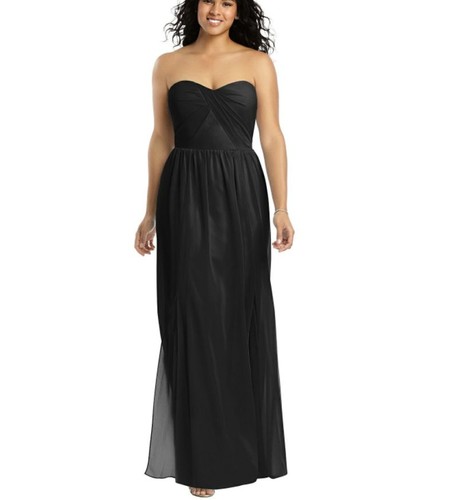 Social Brautjungfern schwarz trägerloses Kleid Stil 8159 Größe 14 NEU neu ohne Etikett