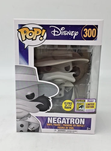 Funko Pop! Disney Negatron #300 GLOW SDCC LE Sticker W/Protector Flaw
