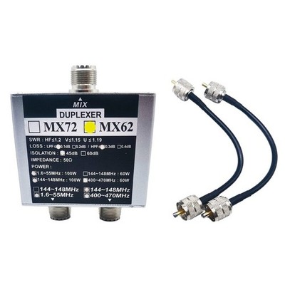 Duplexer MX62 Antenna Combiner Improve Signal Recept for FT857D FT911 ATAS-120A