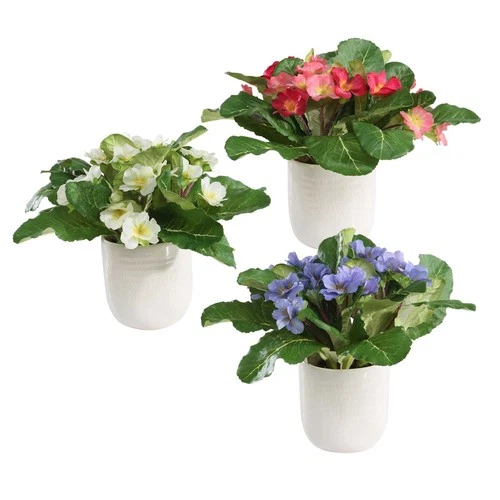 Uttermost 60247 Trilogy Primrose 10" Wide Primulas Artificial Plant in - / White - Picture 3 of 4