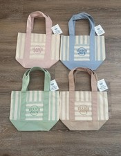 trader joes mini pastel stripped canvas tote bag set of 4 summer 2026