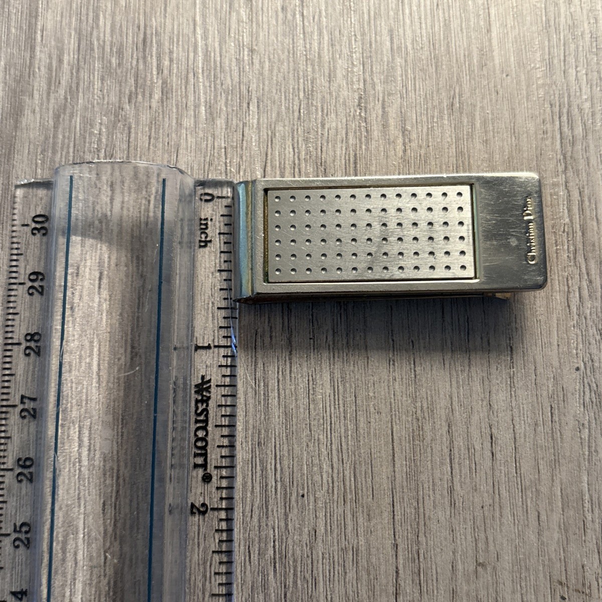 Christian Dior Silvertone Money Clip Free Shipping | eBay