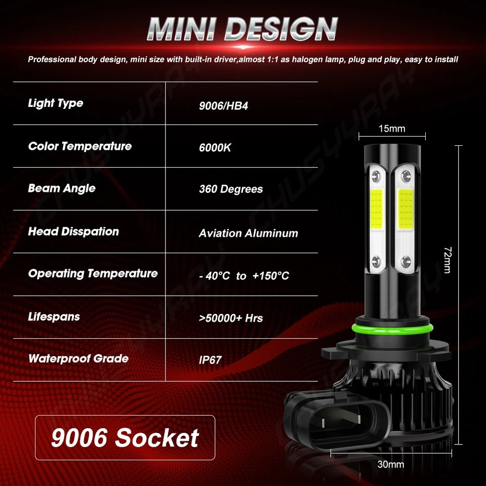 Combo de faros LED altos bajos y antiniebla para Lexus SC300 SC400 1994-2000 Foto 4 de 4