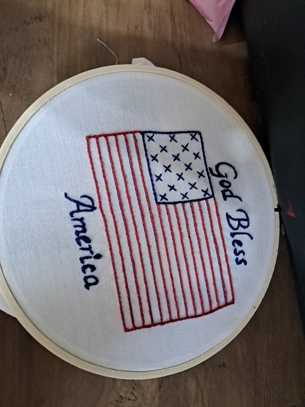 Finished Hooped Cross Stitch