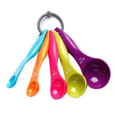 Hot Sell Spoon Cup Colorful 5pcs Baking Utensil Set Kit Measuring Spoons