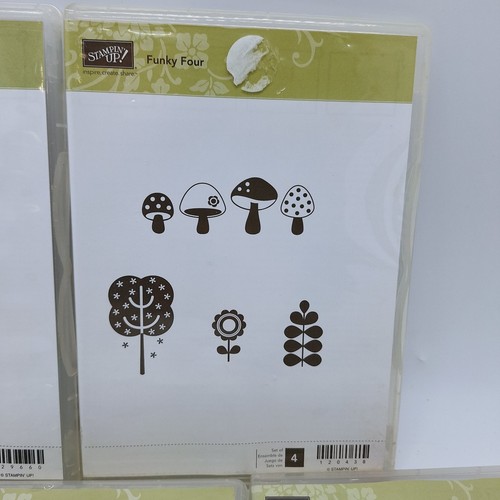 Stampin' Up! 5 Set Lot Flowers Mushrooms Leaf Reason to Smile Lotus Blossom - Picture 3 of 11