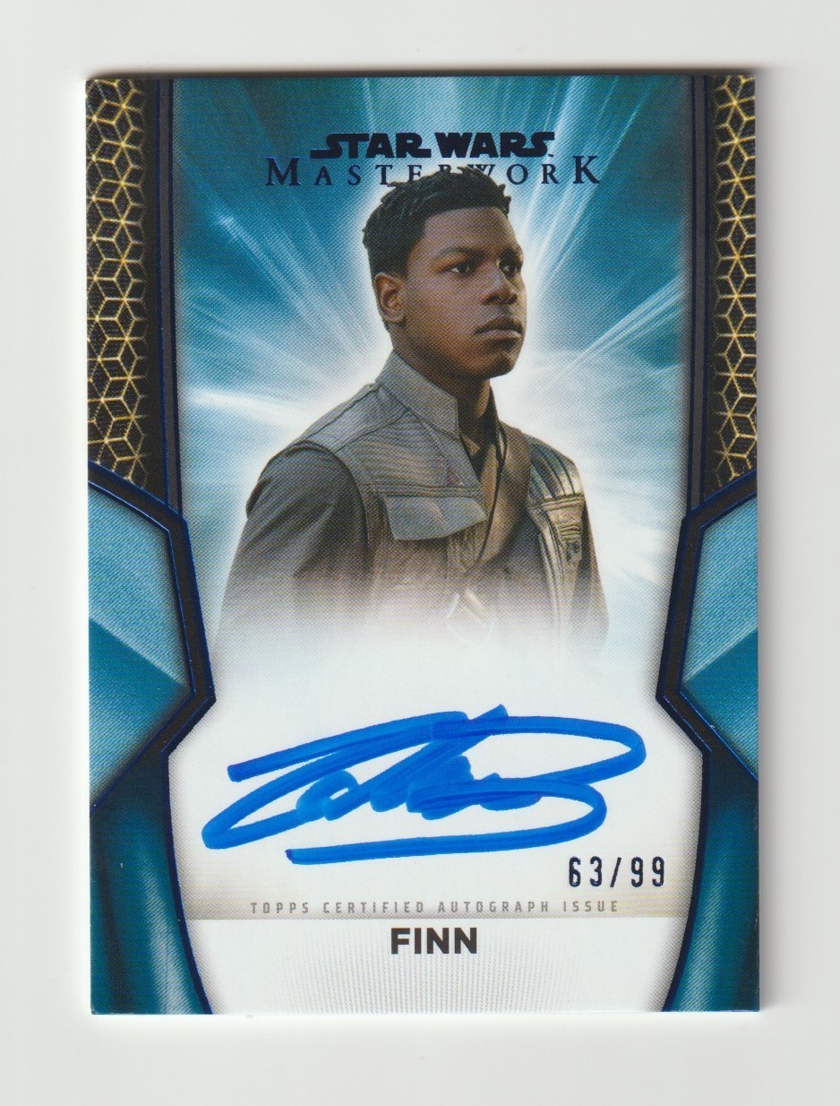 2026 Star Wars Masterwork John Boyega Blue On Card Auto as Finn SN 63/99 CC