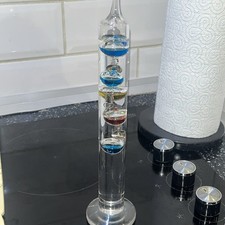 30 cm   Tall Free Standing Galileo Thermometer with ten floating globes
