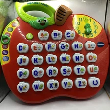VTECH Alphabet Apple Preschool Learning Phonics ABC's Music Lights Sounds Clock