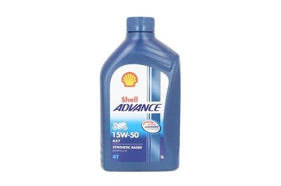 Shell Advance AX7 15W-50 Synthetic Based Motorcycle Oil 4T
