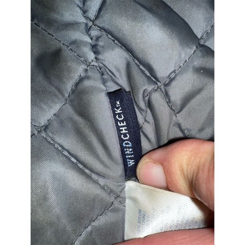 Lands' End Mens Windcheck Parka Quilted Lining Navy Blue XL missing hood stadium - Picture 9 of 9