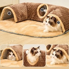 Image of Cat Activity Center Cat Carpet Tunnel Interactive Toy Hideout Playground Cat