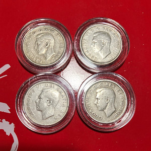 Canada 25C 1943 - 50 King George VI Caribou Reverse Silver Quarter Coin Lot of 4