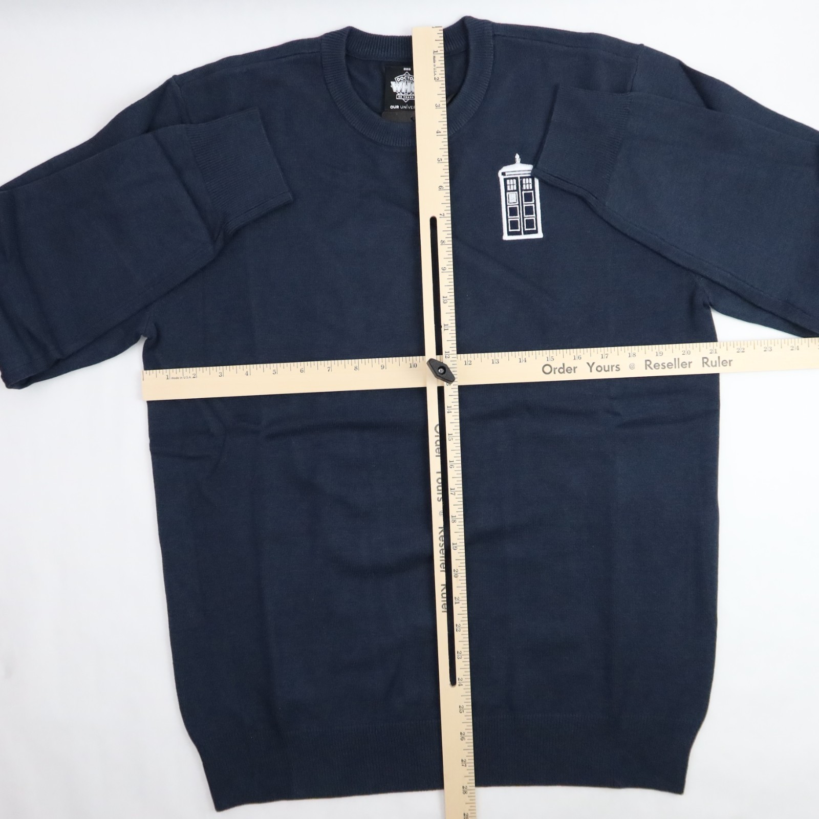 Doctor Who TARDIS Sweatshirt Men's Medium Blue Crewneck BBC Sweater Exclusive image 9