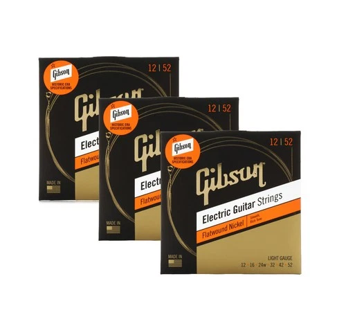 Gibson Accessories SEG-FW12 Flatwound Electric Guitar Strings - .012-.052 Light