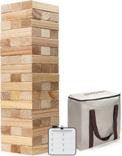 Giant Wooden Outdoor Stacking Game   Stacks up to 3 Ft   Large Toppling Tower wi