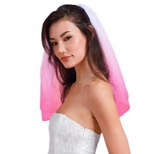 Pink Ombre Bridal Veil Headband Bachelorette Party Decorations Bride Gift