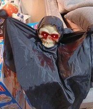 VINTAGE GEMMY HALLOWEEN GRIM REAPER ANIMATED WITH LIGHTS SOUND AN MOTION!!