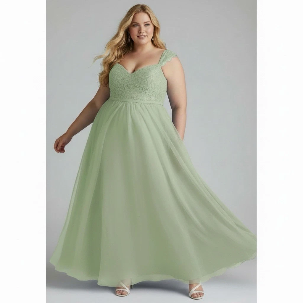 plus size sage green bridesmaid dress Glamorous Sequin Maxi Dress with Short Sleeves main image 0