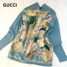 GUCCI Vintage Floral Top Old Gucci 1970s Botanical Wool Silk Italy S