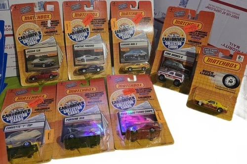 7 Vtg 1989 Matchbox Official Car-Driver Collector Cards Diecast Cars Set