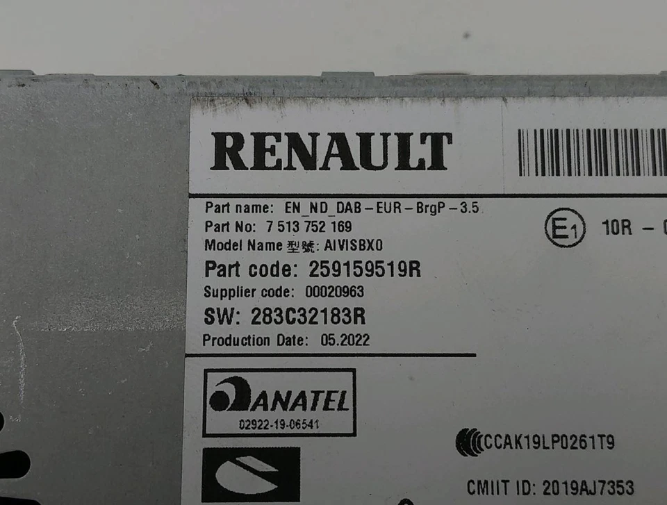 Gebrauchtes Autoradio RENAULT ZOE Phase 1 - Zen - - Bild 3 von 3