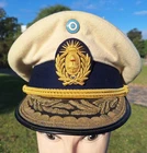 WW II PRE 1943 PERON REVOLUTION ARGENTINA ARMY EMBROIDERY GENERAL WITHE HAT CAP