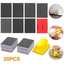 24pcs 180-3000 Grit Sanding Sponge Foam Pads Wet Dry Sandpaper + Sander Block