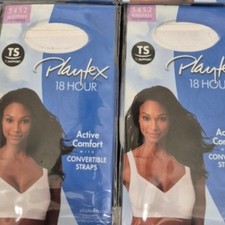 42D LOT OF 2 Playtex 5452 18 Hour Active Comfort Wirefree Bra White NIP