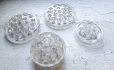 Vtg 19 Hole 2x  1 Deep Made France  One Other Clear Glass Flower Frog 4 Total