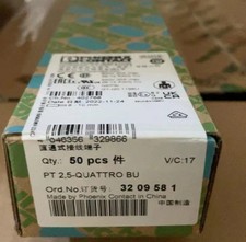 50pcs Phoenix Contact PT 2.5-QUATTRO BU Straight through terminal block 3209581