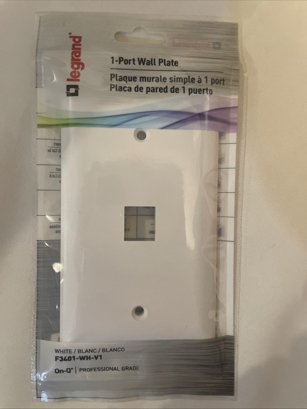 3 On-Q Legrand 1 Port White Wall Plate F3401WH-V1 Network Keystone Jack outlet