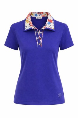 Damen Poloshirt aus Viskose Halbarm Dorabella Kragen gemustert