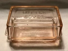 Vintage Pink Depression Glass Covered Butter Dish, "NICE"