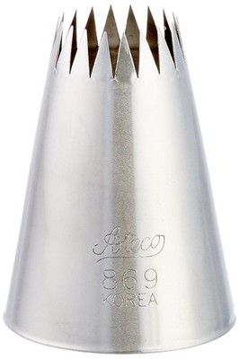 Ateco 869 Pastry Tube - French Star - Size 9 1 Count (Pack of 1), Silver 