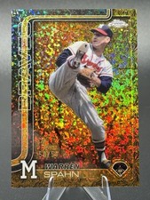2025 Topps Chrome Gilded Gold Mini-Diamond Refractor #112 Warren Spahn #50/50