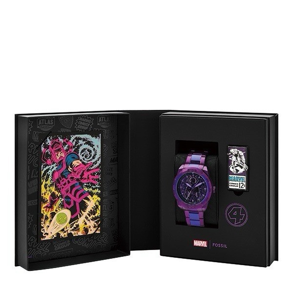 Fossil Marvel Galactus Limited Edition Quartz 44mm Purple Steel