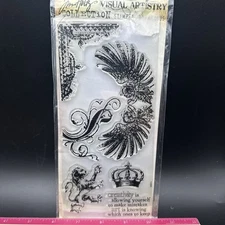 REGAL FLOURISH Stampers Anonymous Tim Holtz CSS25894 Clear Stamps Wings