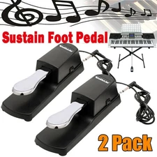 2PCS Damper Sustain Pedal Foot Switch for Yamaha Casio Electronic Piano Keyboard