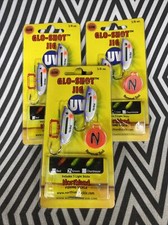 (3) Northland Tackle 3/8 Glo-Shot Jigs UV Purple Tiger - Ice Fishing - Walleye!