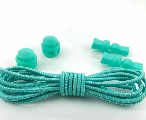 No Tie Shoe Laces Lazy Elastic Round Shoelaces Lock Adults Kids Sports Trainers - Picture 8 of 21