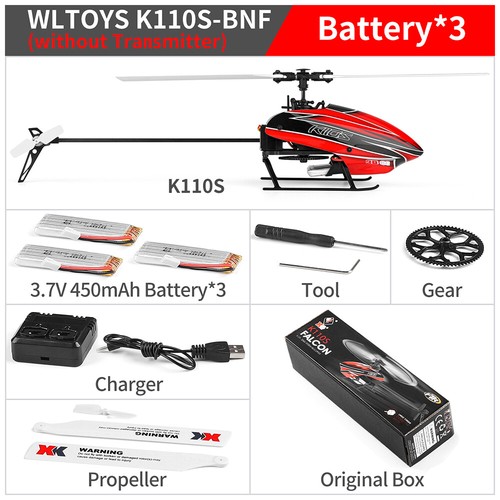 Wltoys XK K110S 6CH 3D 6G System Single Paddle Brushless RC Helicopter Aircraft - Picture 16 of 18