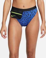 NEW WOMENS NIKE PARTY DOTS HIGH WAISTED CHEEKY BIKINI BOTTOMS ZIP PACK SZ SMALL
