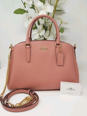    NWT COACH  CARRYALL SAGE CHAIN CROSSBODY IN VINTAGE PINK  *AUTHENTIC*