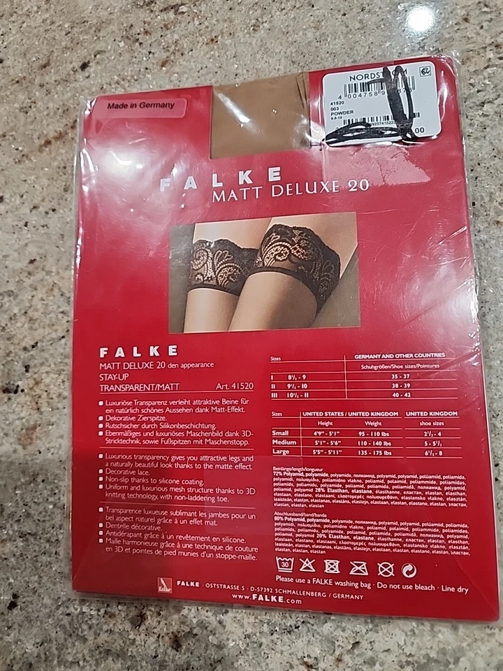 Nuevo Para Mujer FALKE Polvo Mate Deluxe 20 DEN Stay Up Talla M Foto 4 de 4