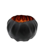 Metall Kerzen Schale 20Cm - Schwarz / Kupfer - Windlicht Tisch Deko Orientalisch