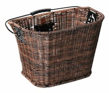 SCHOBERG Fahrradkorb Mit Deckel - Geflochtener Lenkerkorb 35x25x23 Cm